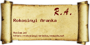 Rokosinyi Aranka névjegykártya