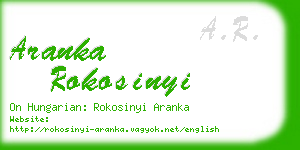 aranka rokosinyi business card